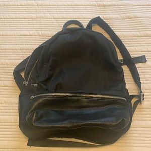 Part leather black backpack - from Browns